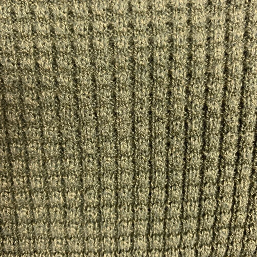 REI Womens M Sweater Pullover Waffle Knit Olive Green Wallace Lake Cotton - Picture 6 of 12